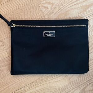 Kate Spade Black Cosmetic Bag with Gold Accents